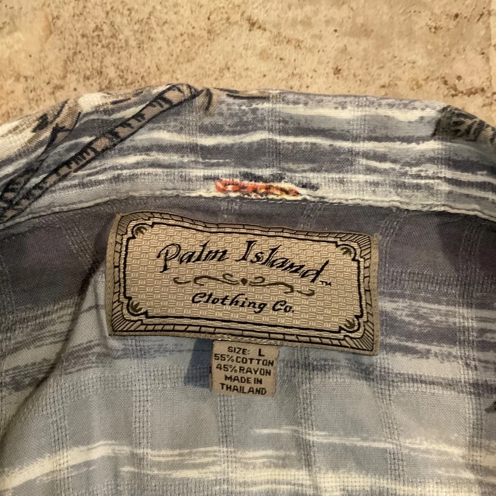 Men's Palm Island Clothing Co Short Sleeved Hawaiian Button Down Shirt Sz L - Picture 5 of 13